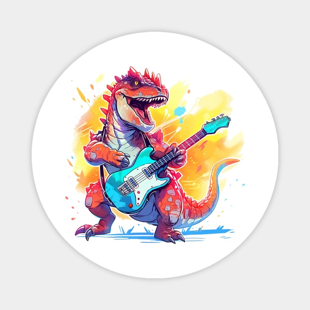 dinosaur musician Magnet by lets find pirate